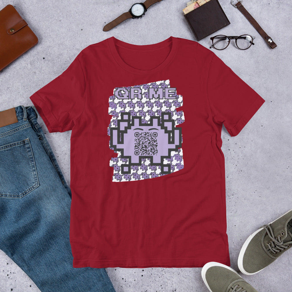 Purple Alien QR Code T-Shirt – For Gamers and YouTubers