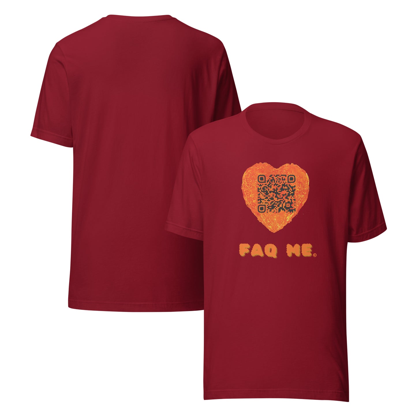 FAQ Me Heart Custom QR Unisex T-Shirts – Share Your Love