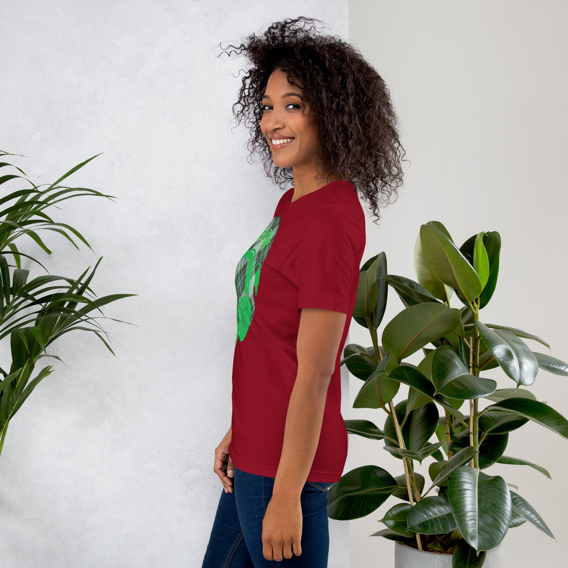 Green Check QR Code T-Shirt – Share Your Music with a Classic Twist