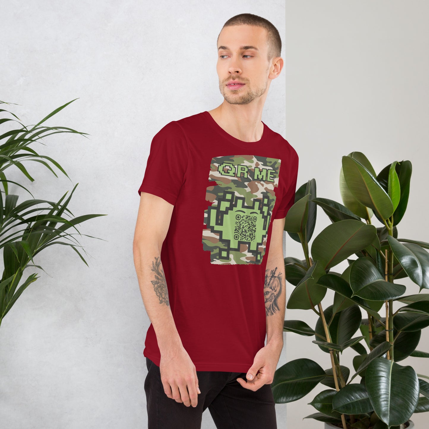 Green Camo Alien QR Code T-Shirt β For Gamers and Digital Creators