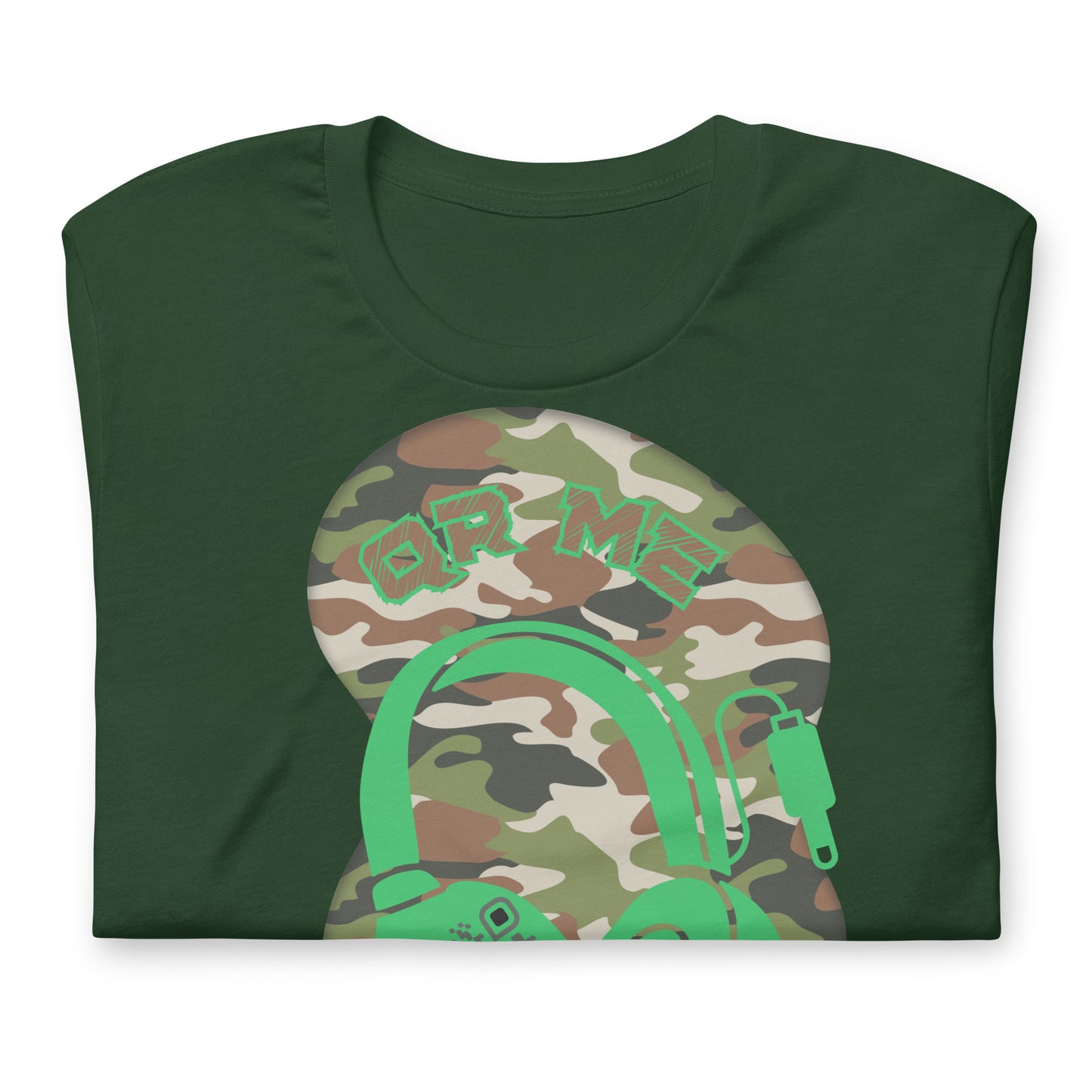 Green Camo QR Code T-Shirt – Share Your Music in Style