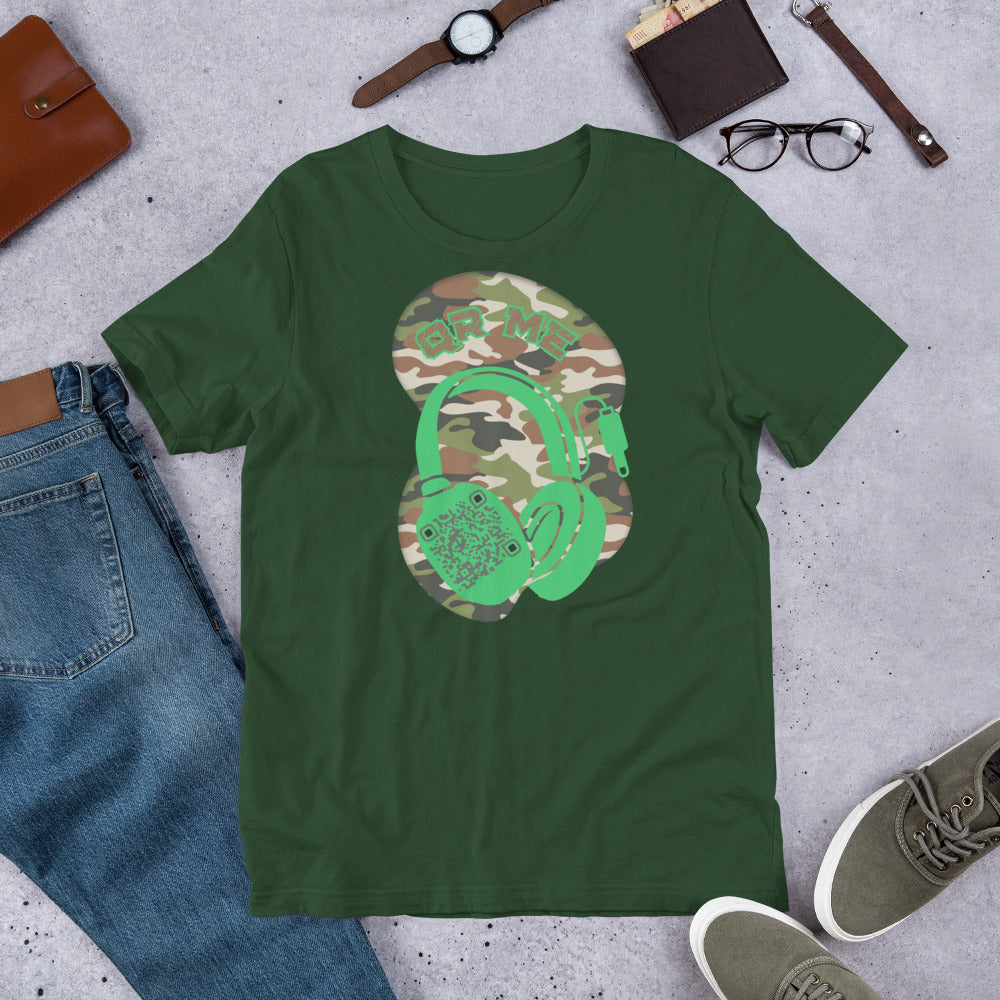 Green Camo QR Code T-Shirt – Share Your Music in Style