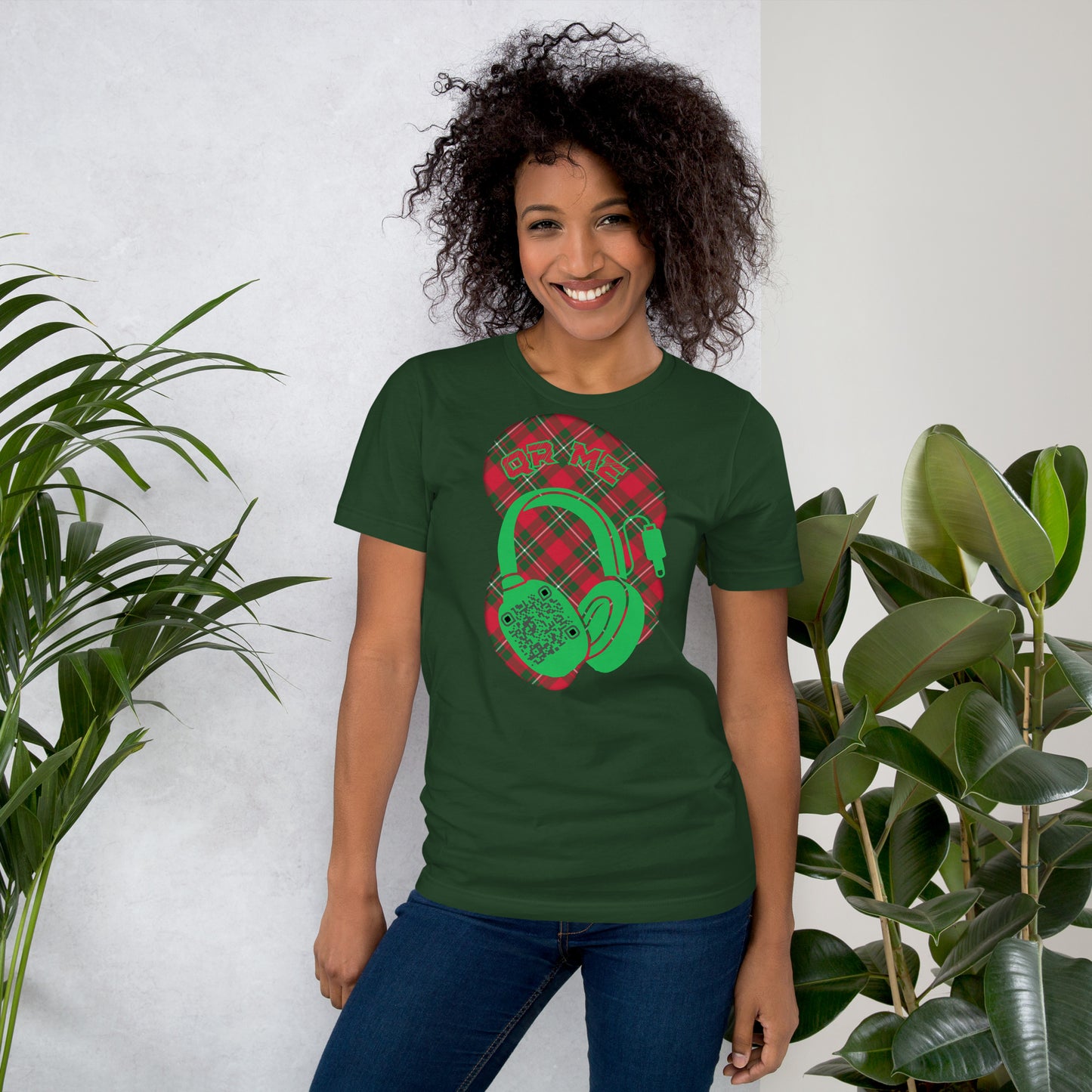Tartan QR Code T-Shirt – Share Your Music with Timeless Style