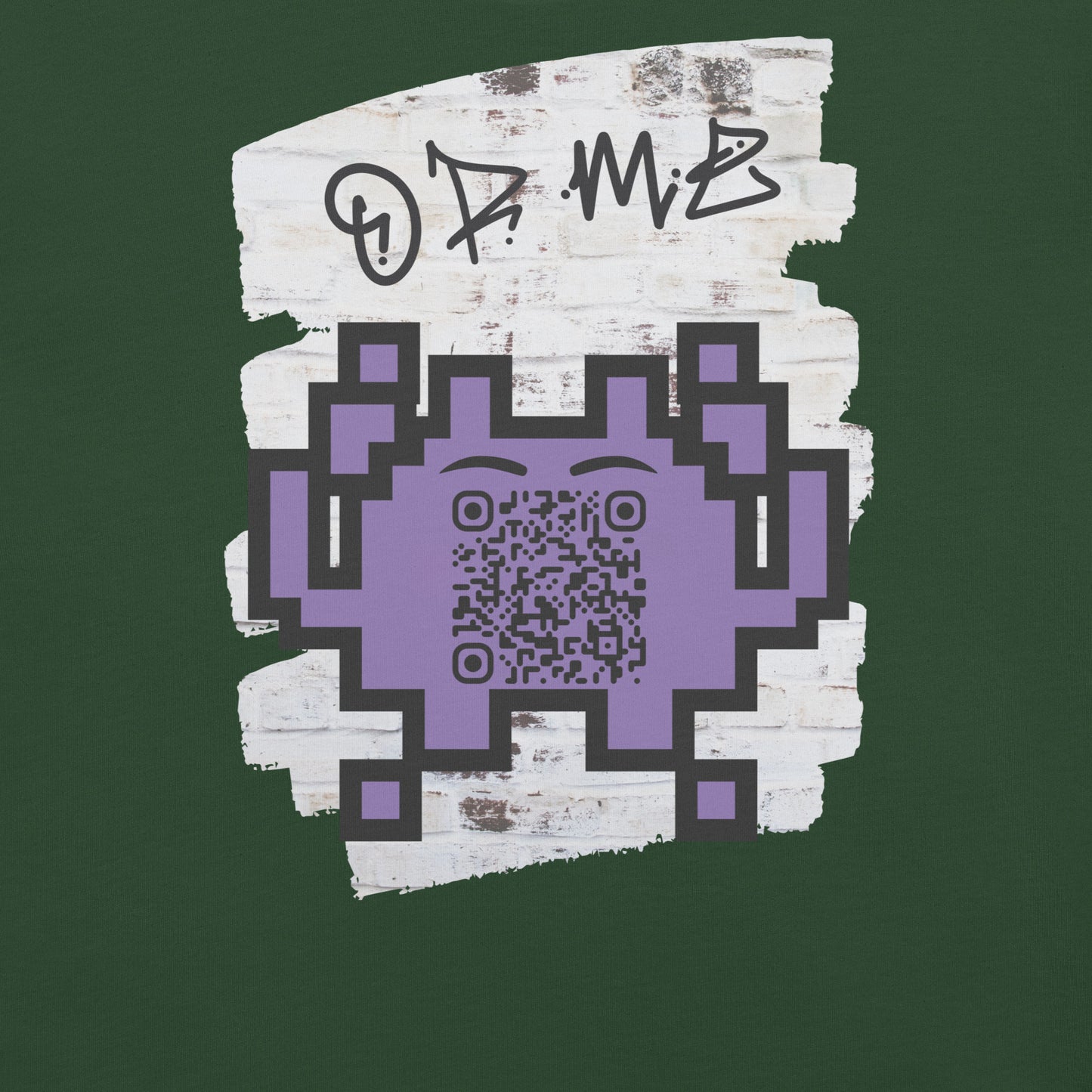 Graffiti Wall Alien QR Code T-Shirt – For Gamers and YouTubers