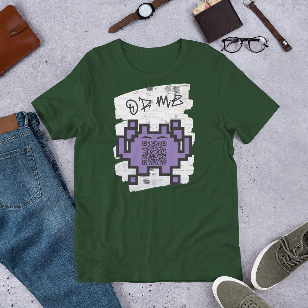 Graffiti Wall Alien QR Code T-Shirt – For Gamers and YouTubers
