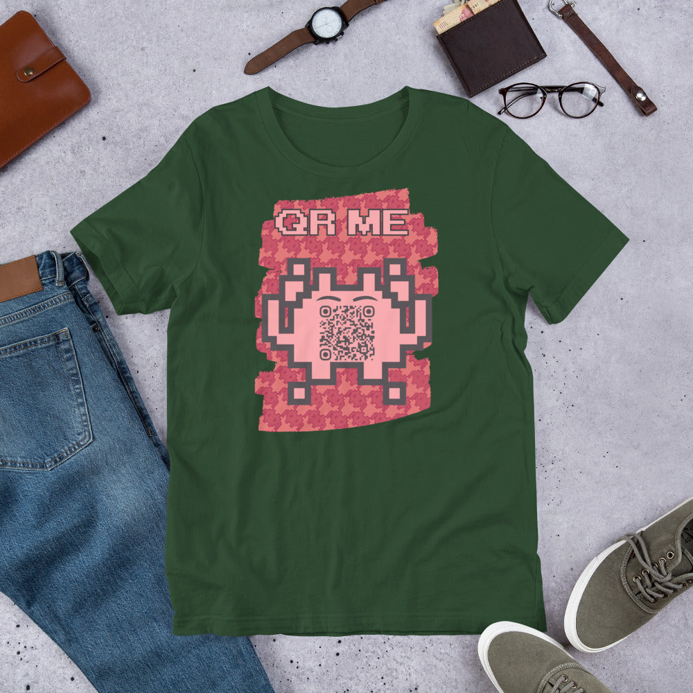 Red Alien QR Code T-Shirt – Go Boldly and Share