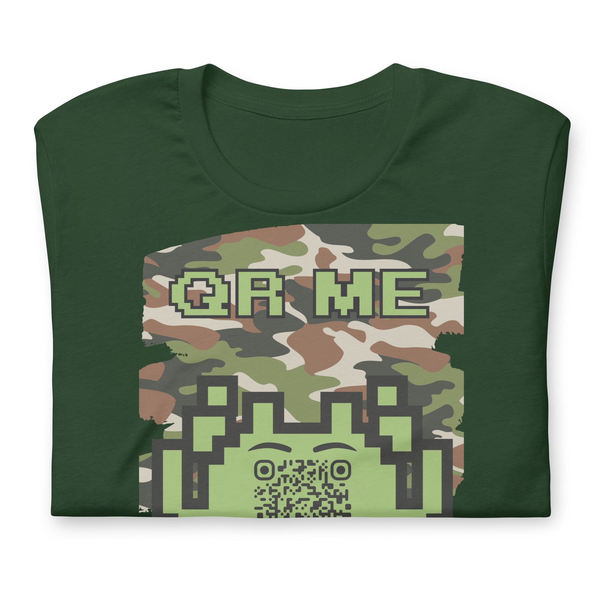 Green Camo Alien QR Code T-Shirt β For Gamers and Digital Creators