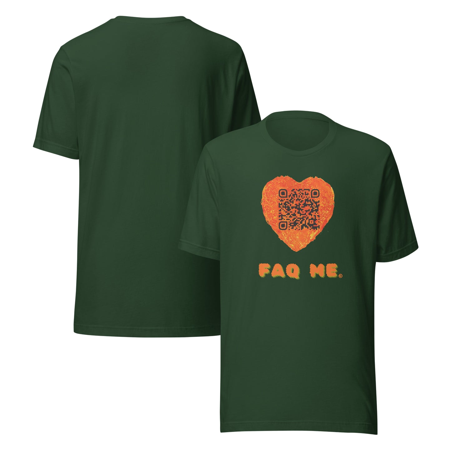 FAQ Me Heart Custom QR Unisex T-Shirts – Share Your Love