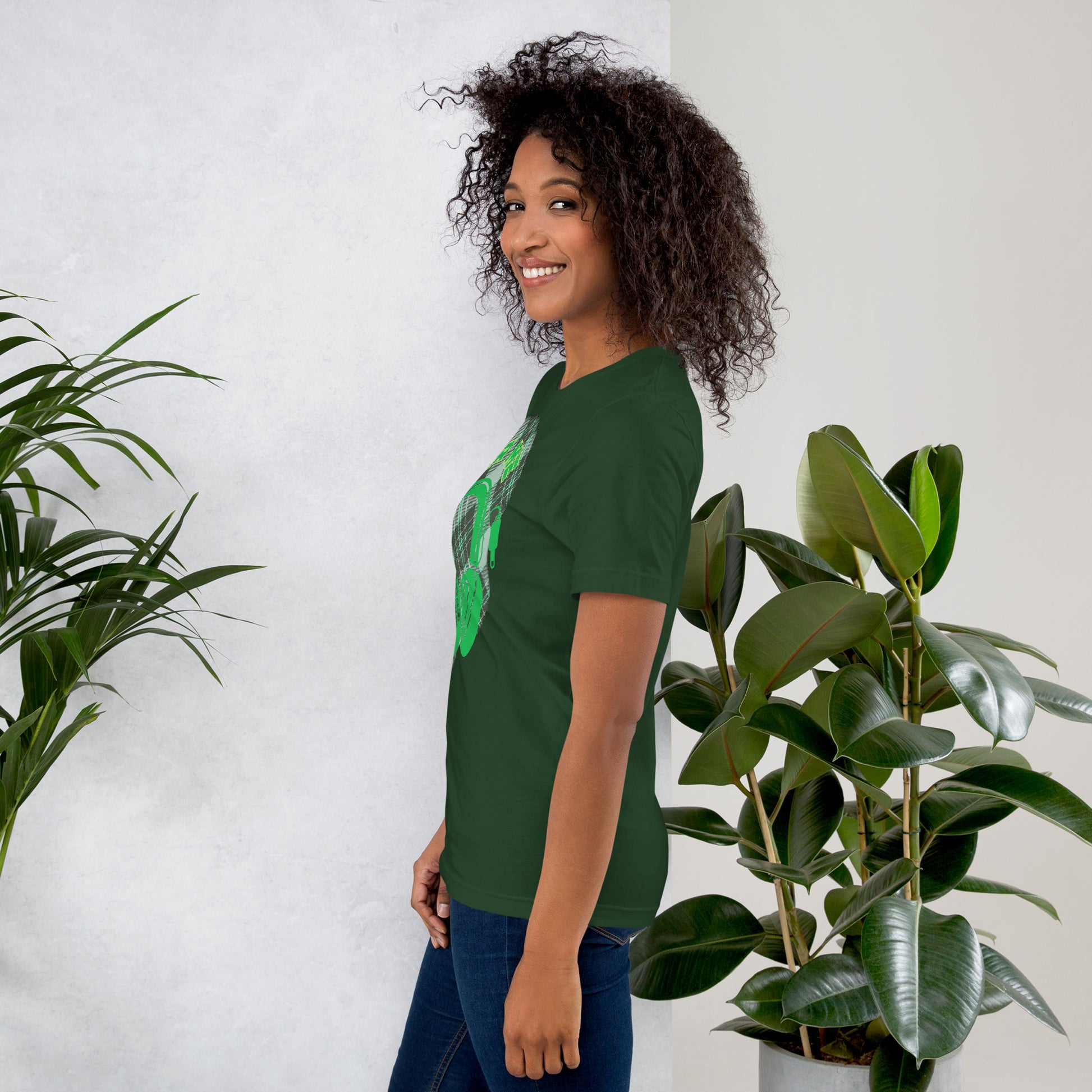 Green Check QR Code T-Shirt – Share Your Music with a Classic Twist