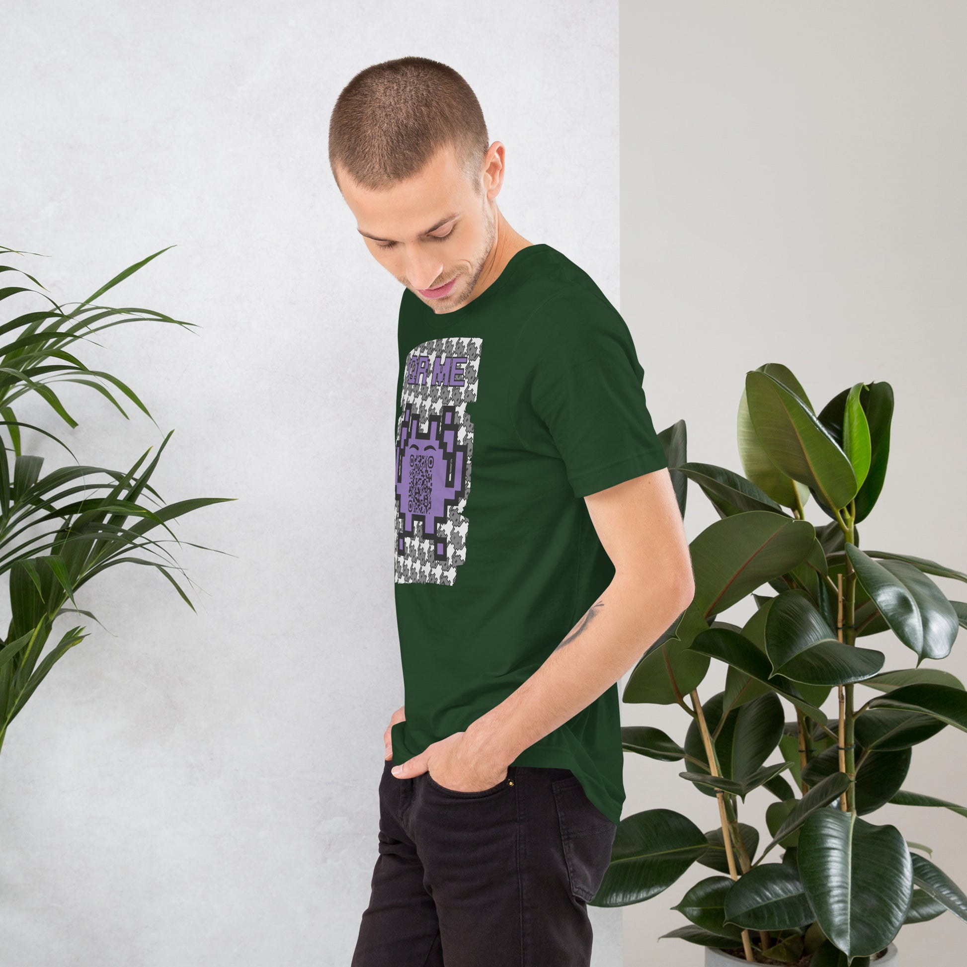 Mono Alien QR Code T-Shirt – Share Your Gaming and YouTube Links