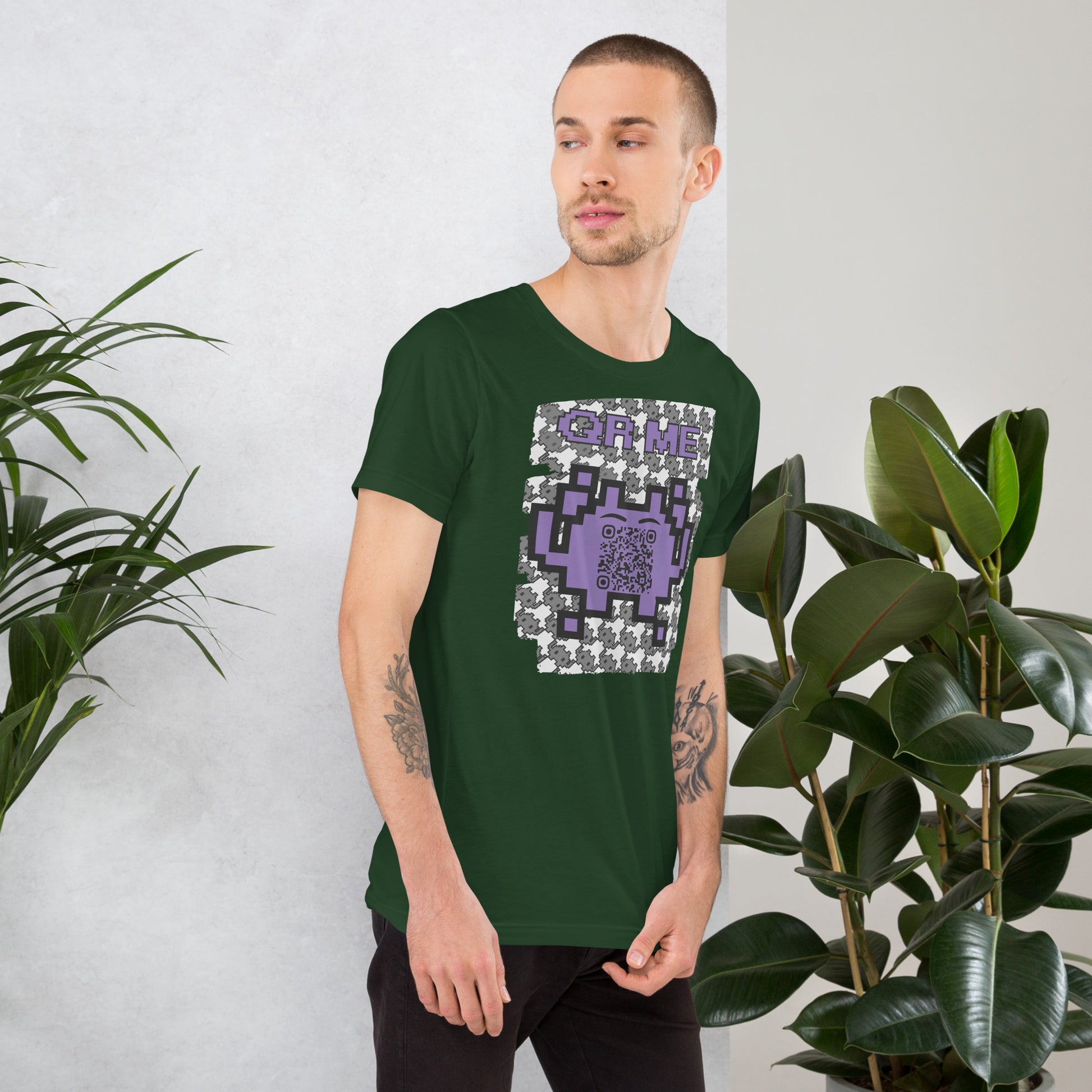 Mono Alien QR Code T-Shirt – Share Your Gaming and YouTube Links
