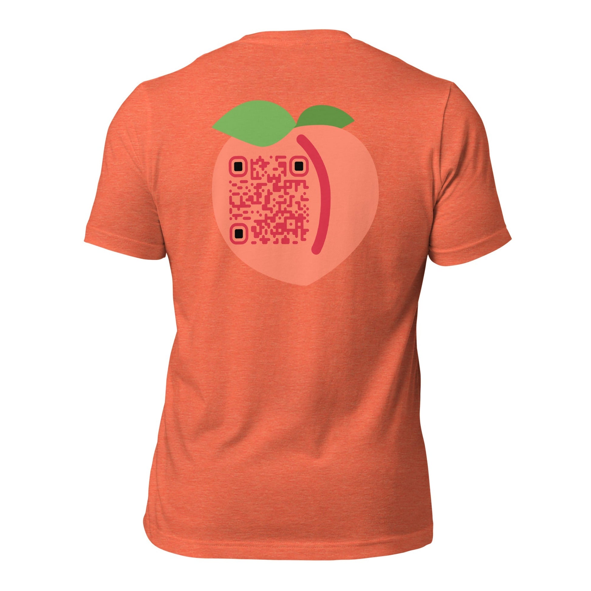 Peach Emoji Personalized QR Code Unisex T-Shirt