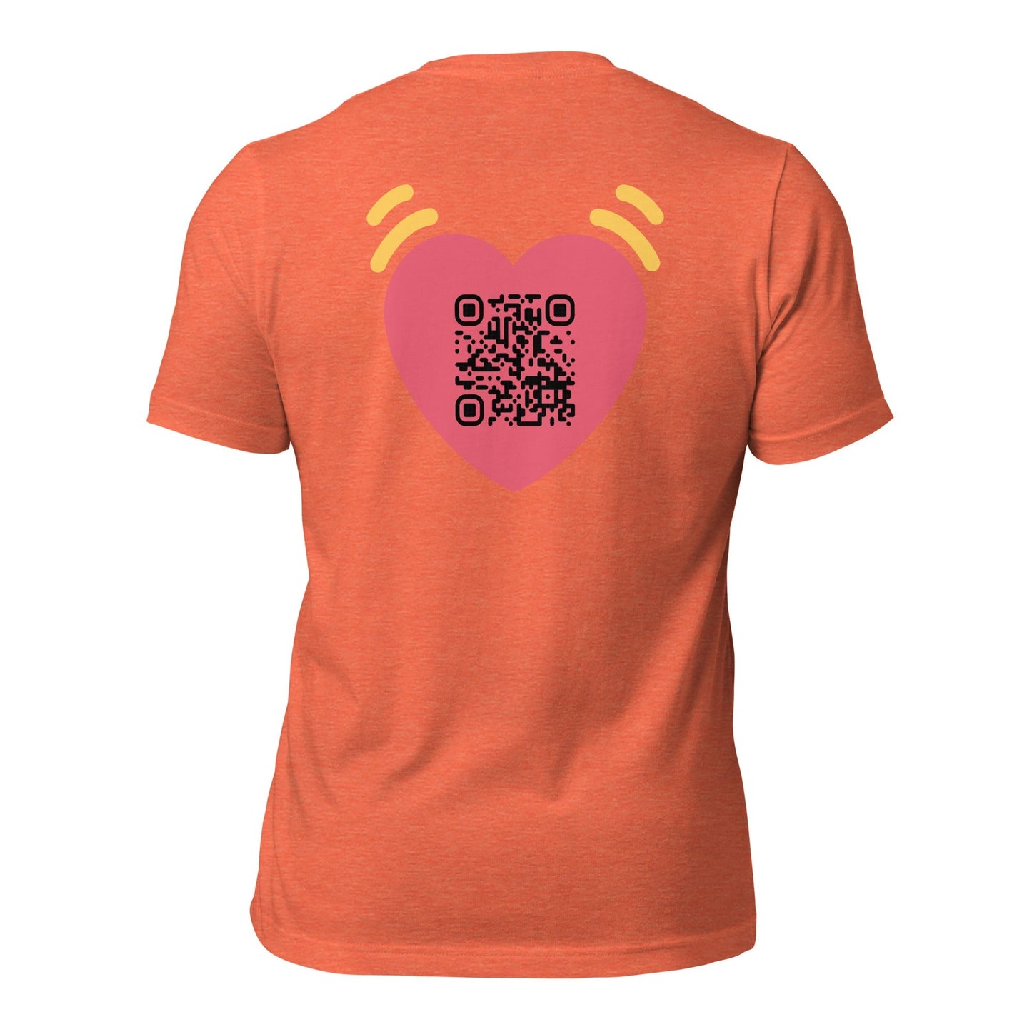 Pink Heart Emoji Personalized QR Code Unisex T-Shirt