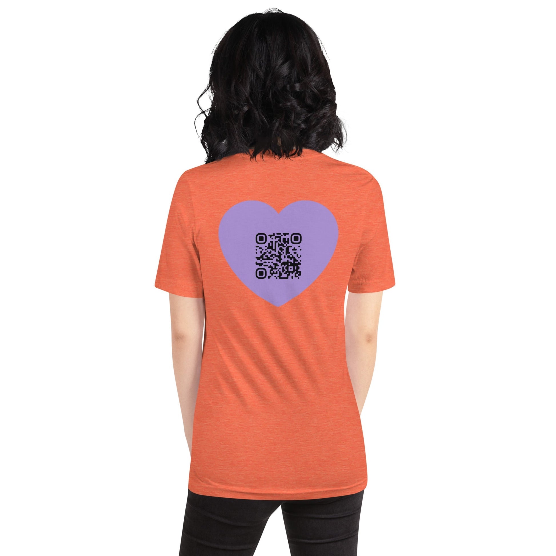 Purple Heart Emoji Personalized QR Code Unisex T-Shirt