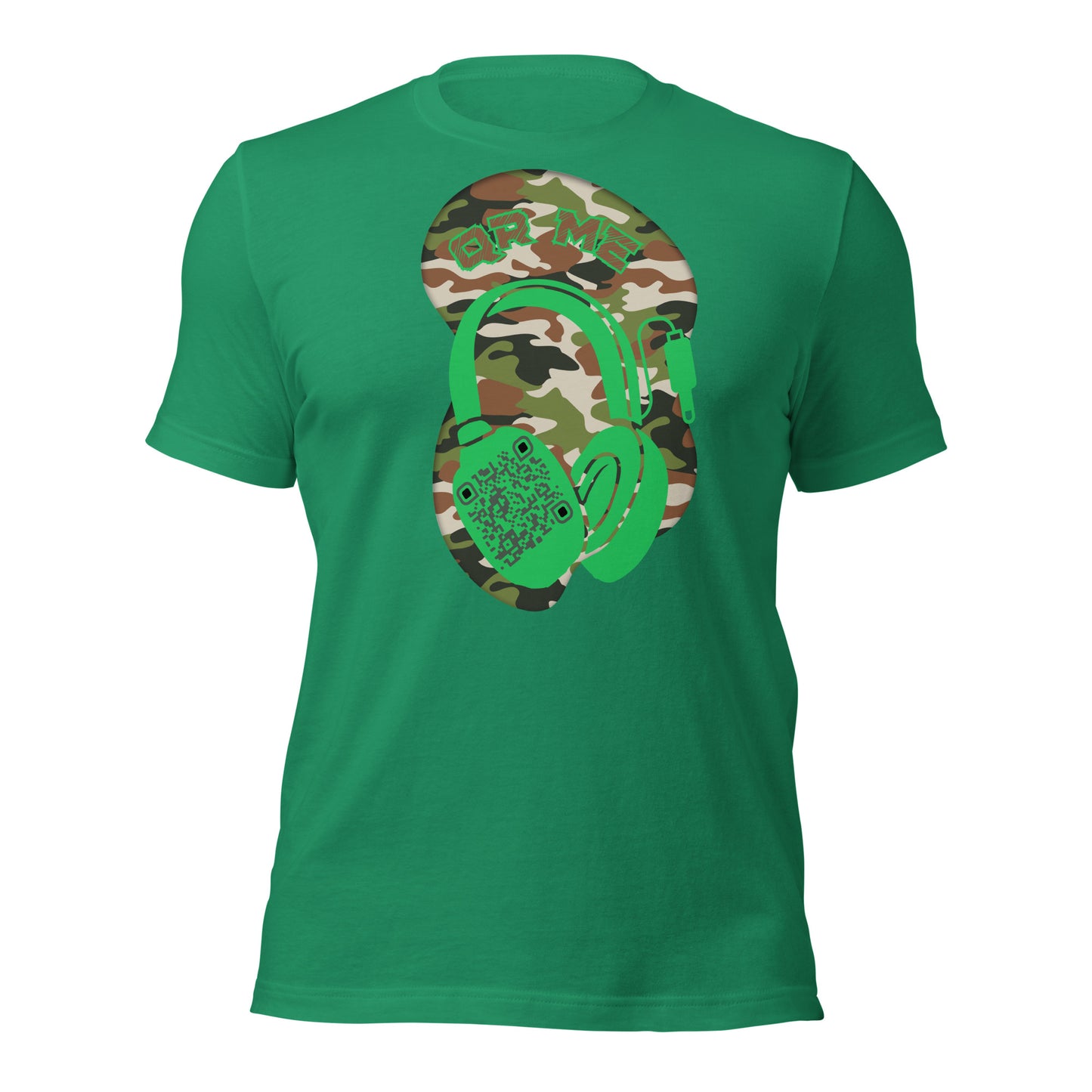 Green Camo QR Code T-Shirt – Share Your Music in Style