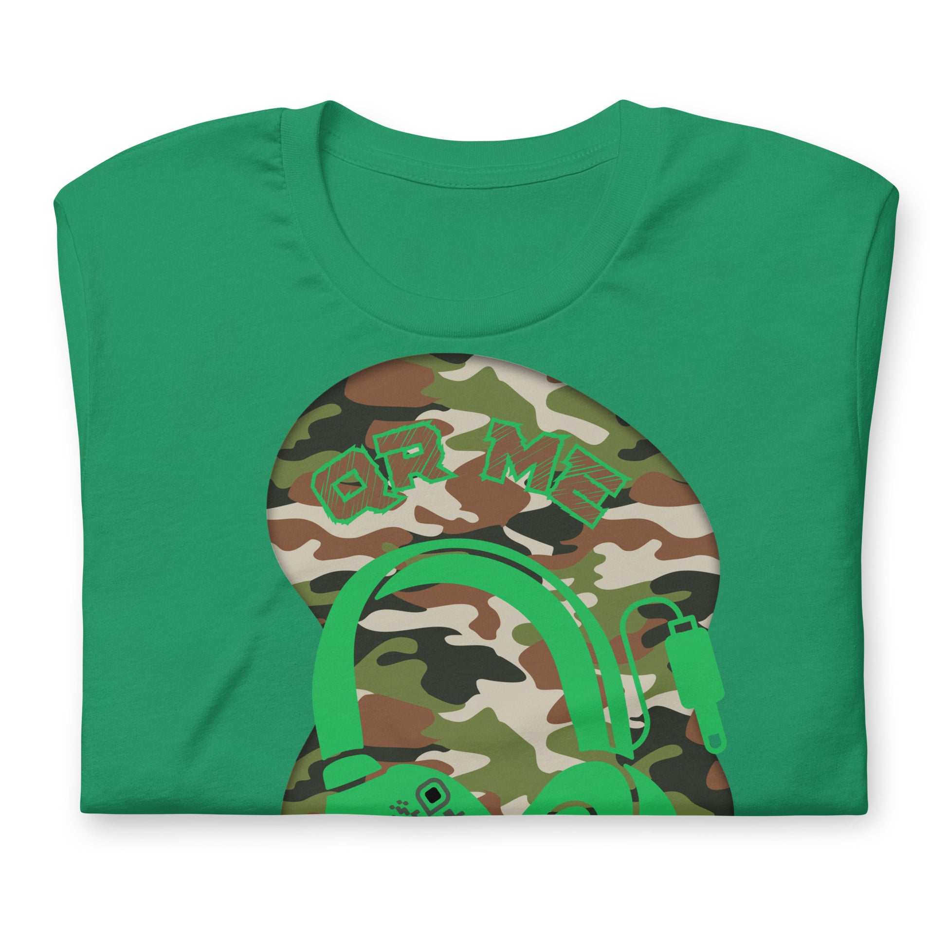 Green Camo QR Code T-Shirt – Share Your Music in Style