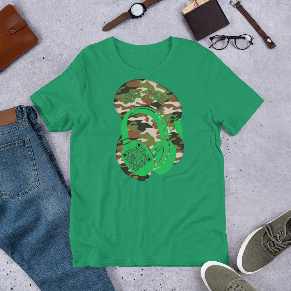 Green Camo QR Code T-Shirt – Share Your Music in Style