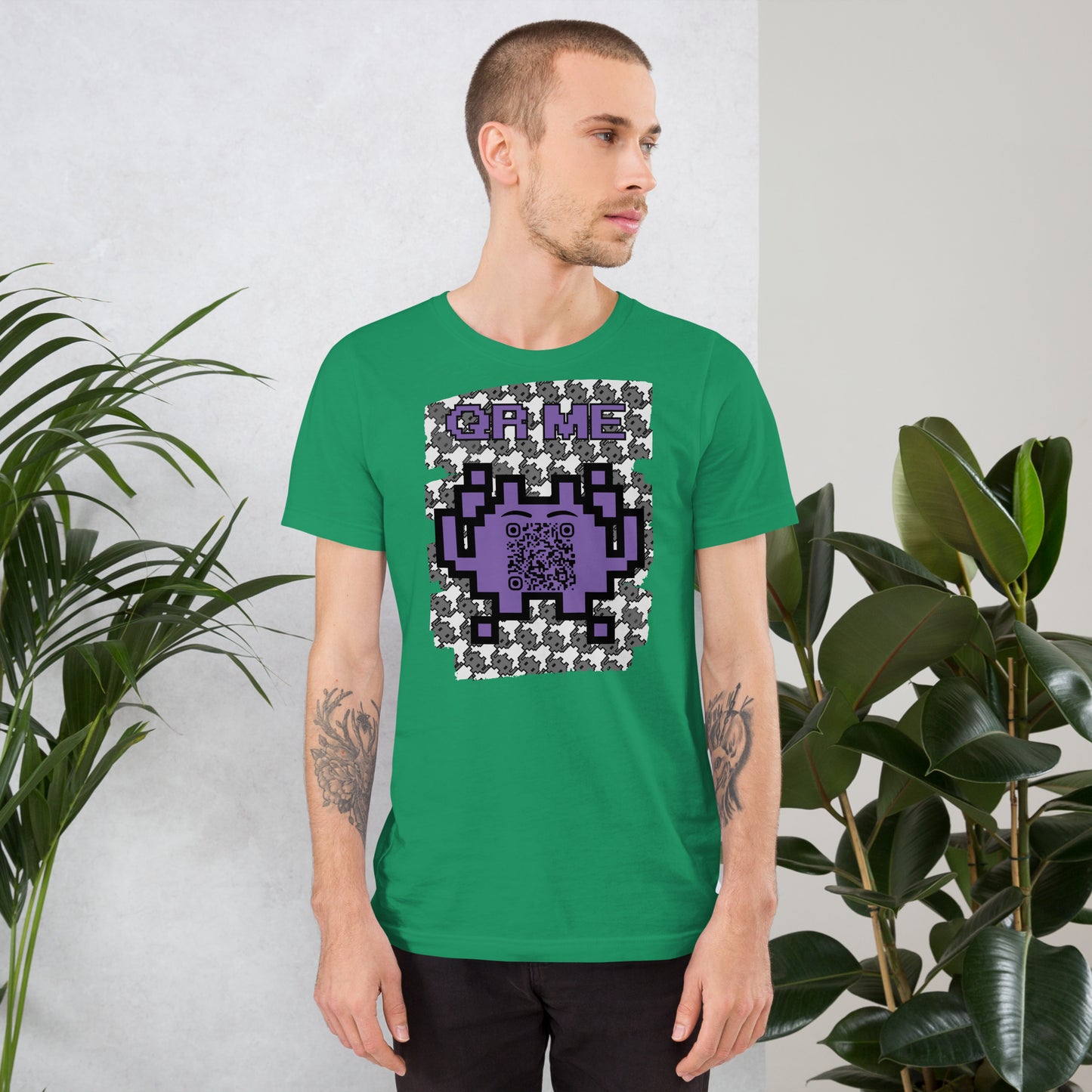Mono Alien QR Code T-Shirt – Share Your Gaming and YouTube Links