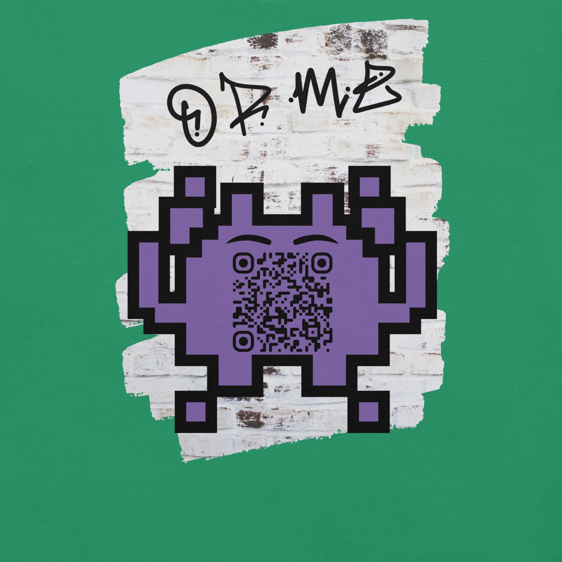 Graffiti Wall Alien QR Code T-Shirt – For Gamers and YouTubers