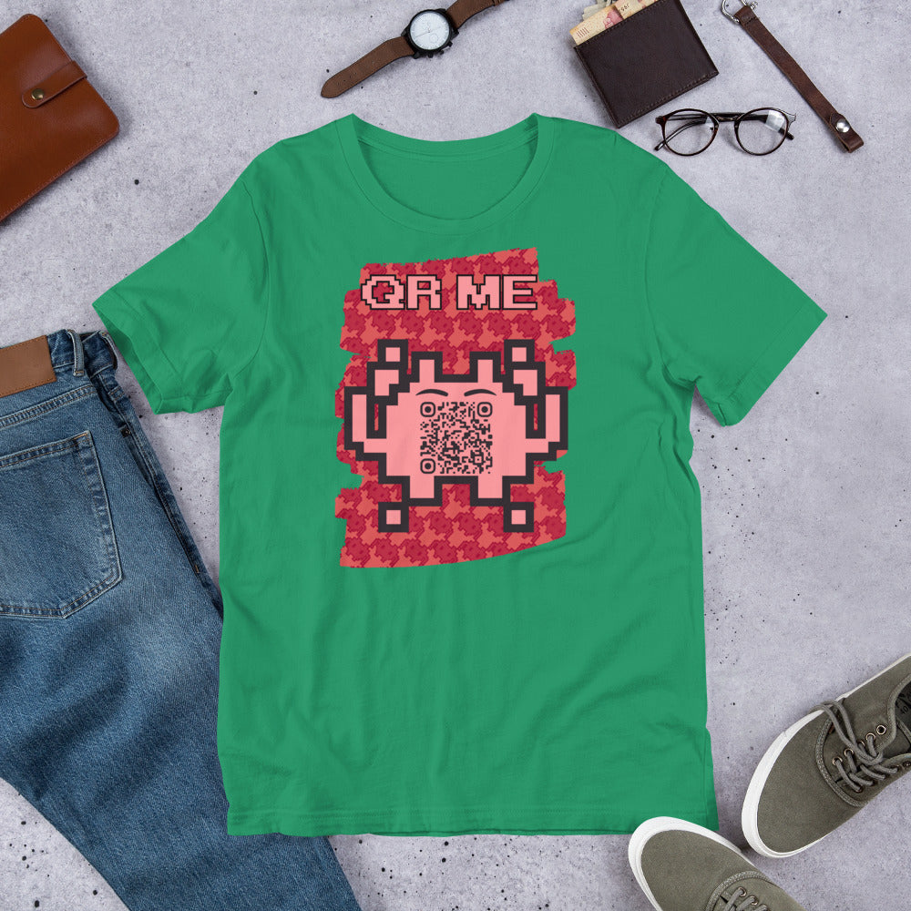 Red Alien QR Code T-Shirt – Go Boldly and Share