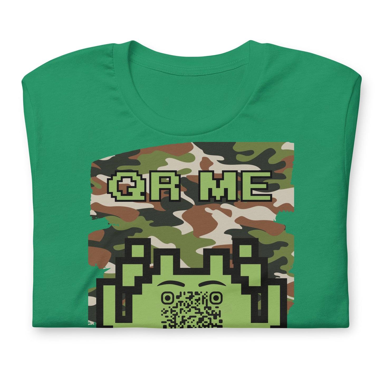 Green Camo Alien QR Code T-Shirt β For Gamers and Digital Creators