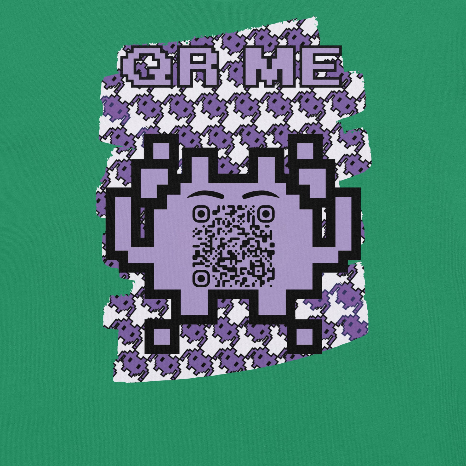 Purple Alien QR Code T-Shirt – For Gamers and YouTubers