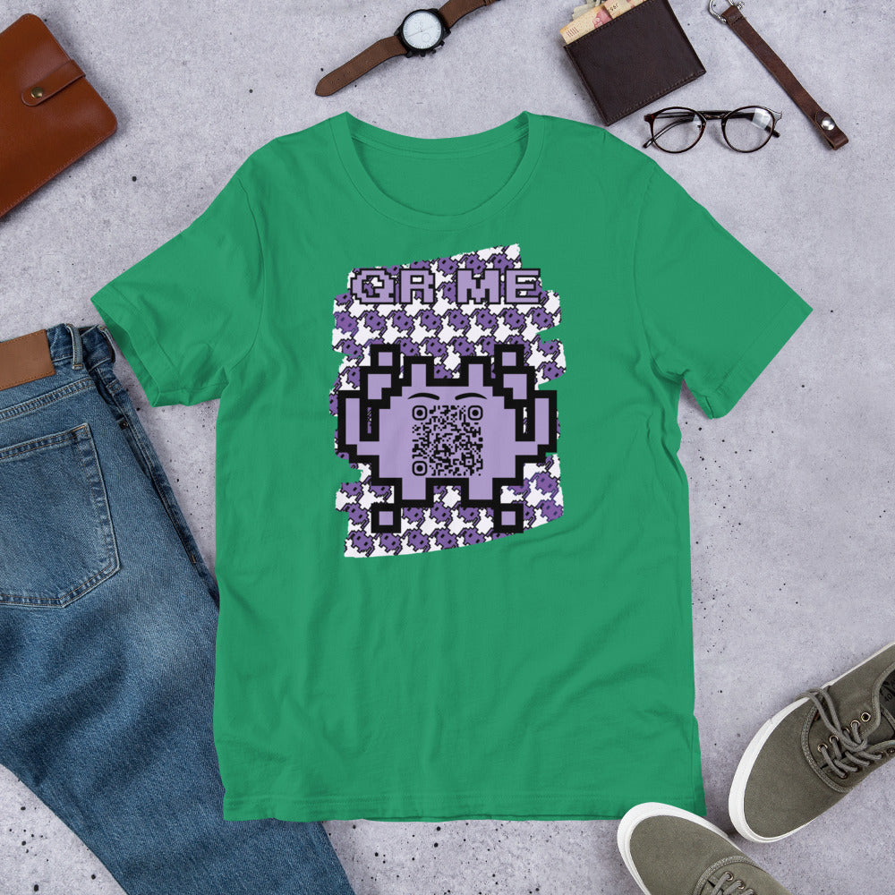 Purple Alien QR Code T-Shirt – For Gamers and YouTubers
