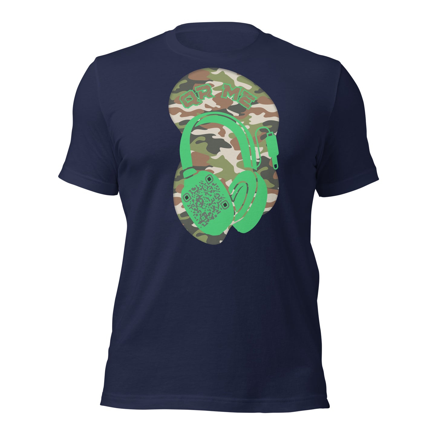 Green Camo QR Code T-Shirt – Share Your Music in Style