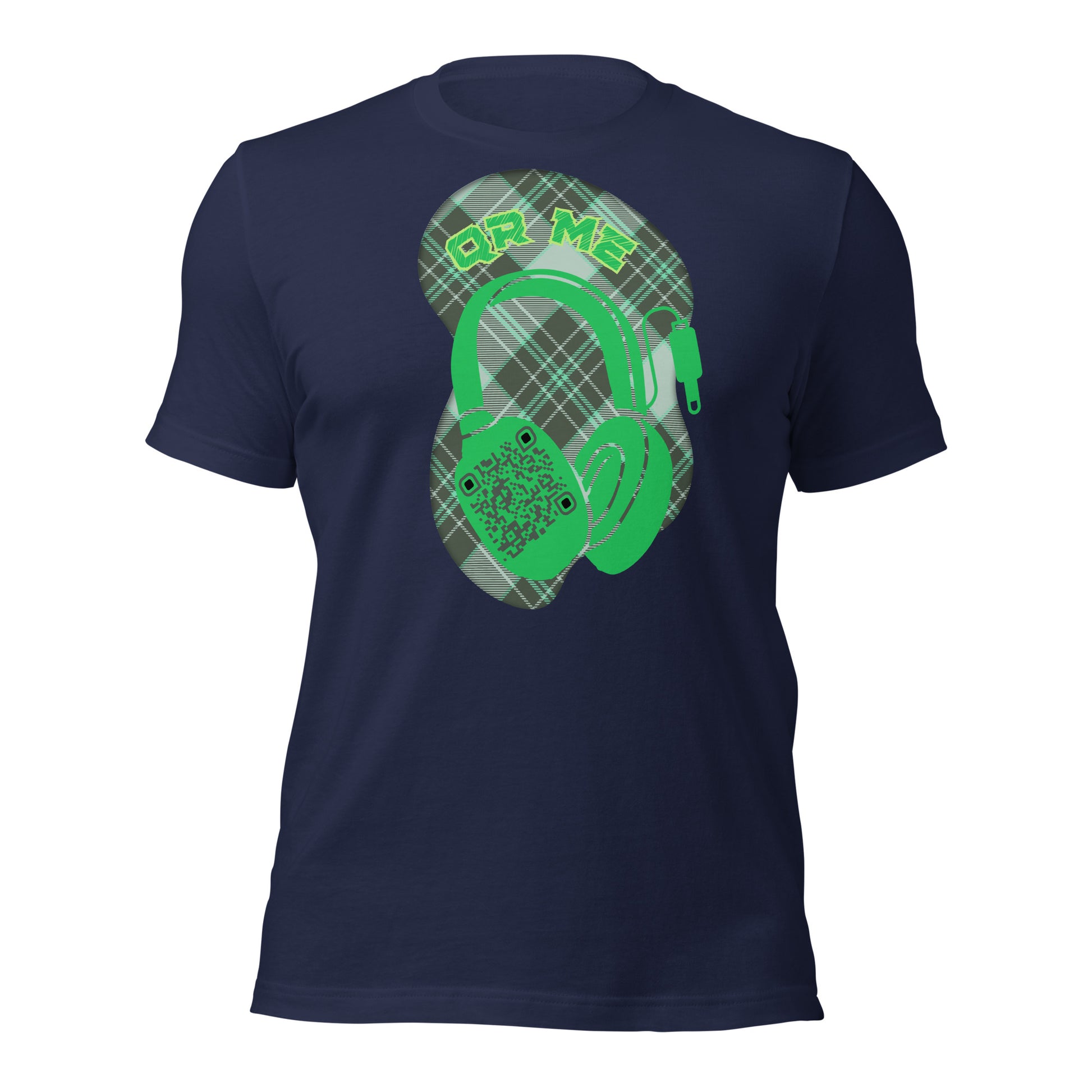 Green Check QR Code T-Shirt – Share Your Music with a Classic Twist