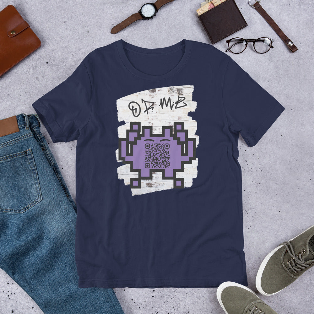 Graffiti Wall Alien QR Code T-Shirt – For Gamers and YouTubers