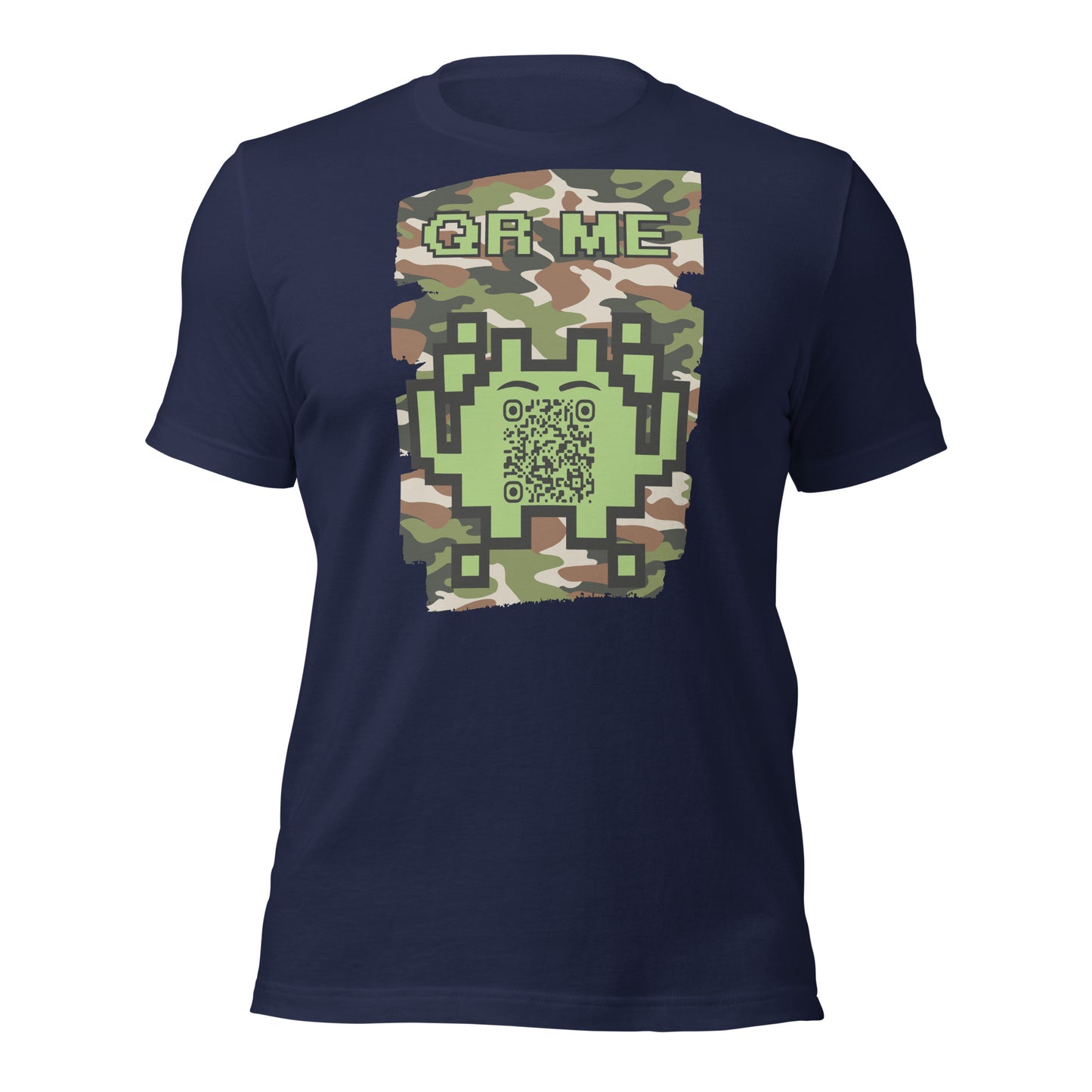 Green Camo Alien QR Code T-Shirt β For Gamers and Digital Creators