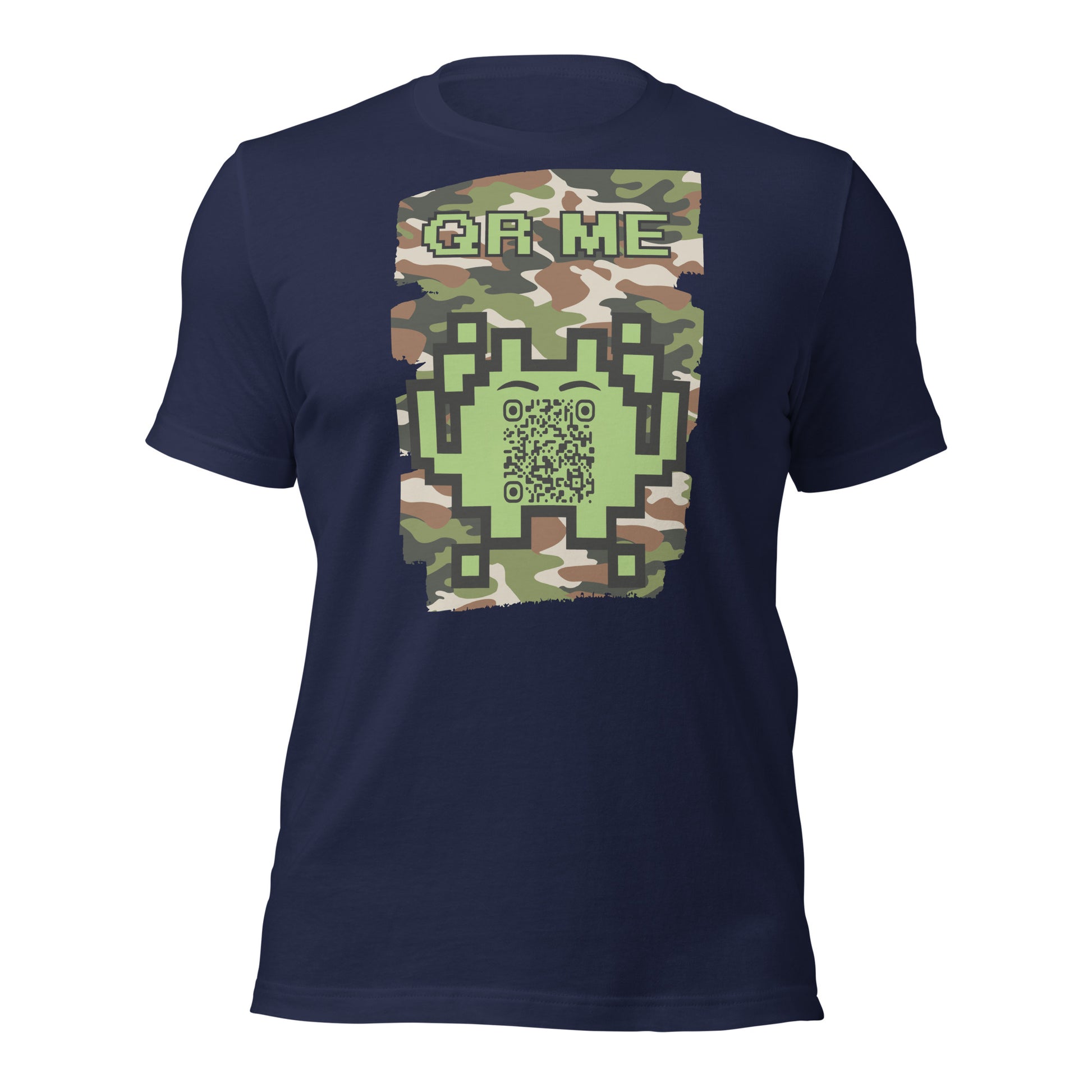 Green Camo Alien QR Code T-Shirt β For Gamers and Digital Creators