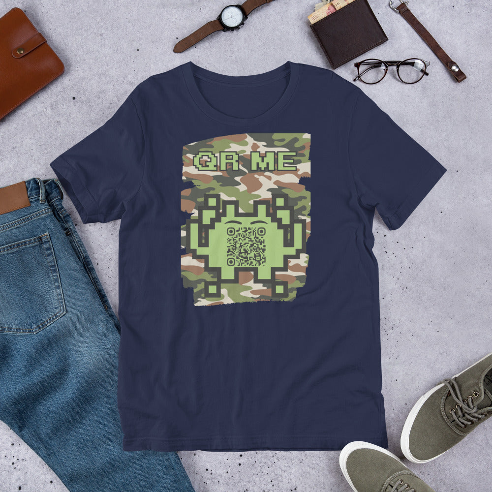 Green Camo Alien QR Code T-Shirt β For Gamers and Digital Creators