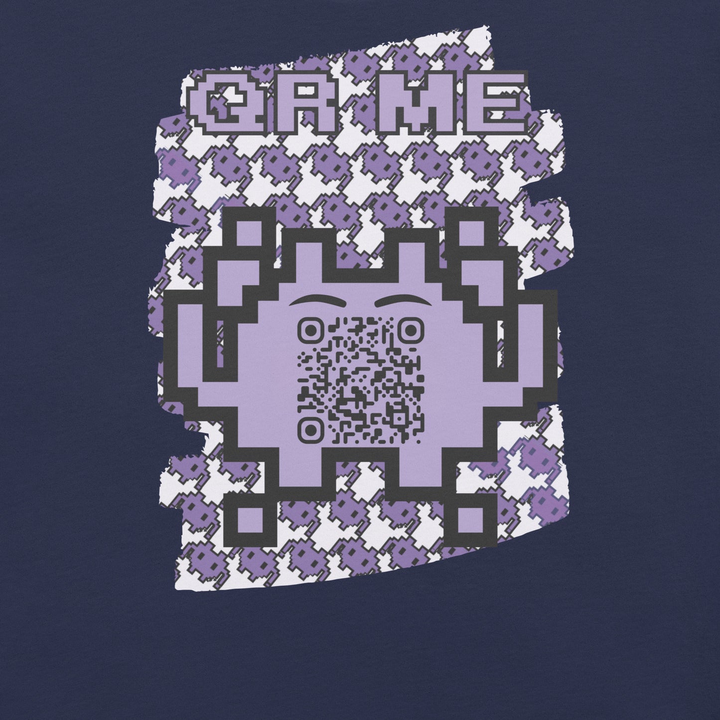 Purple Alien QR Code T-Shirt – For Gamers and YouTubers