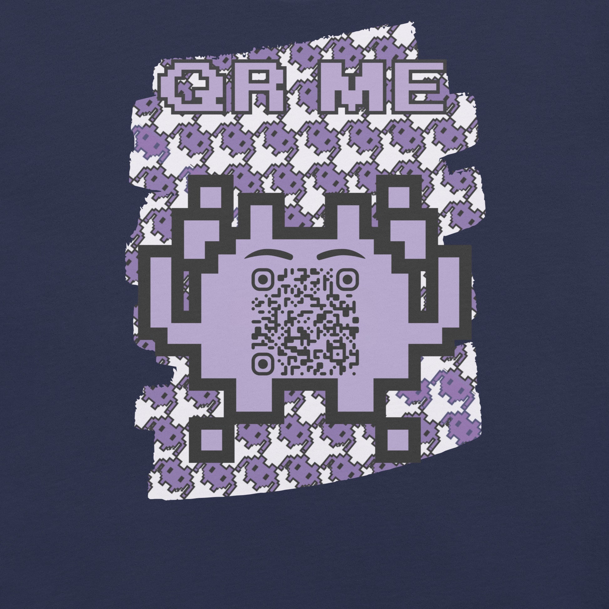 Purple Alien QR Code T-Shirt – For Gamers and YouTubers