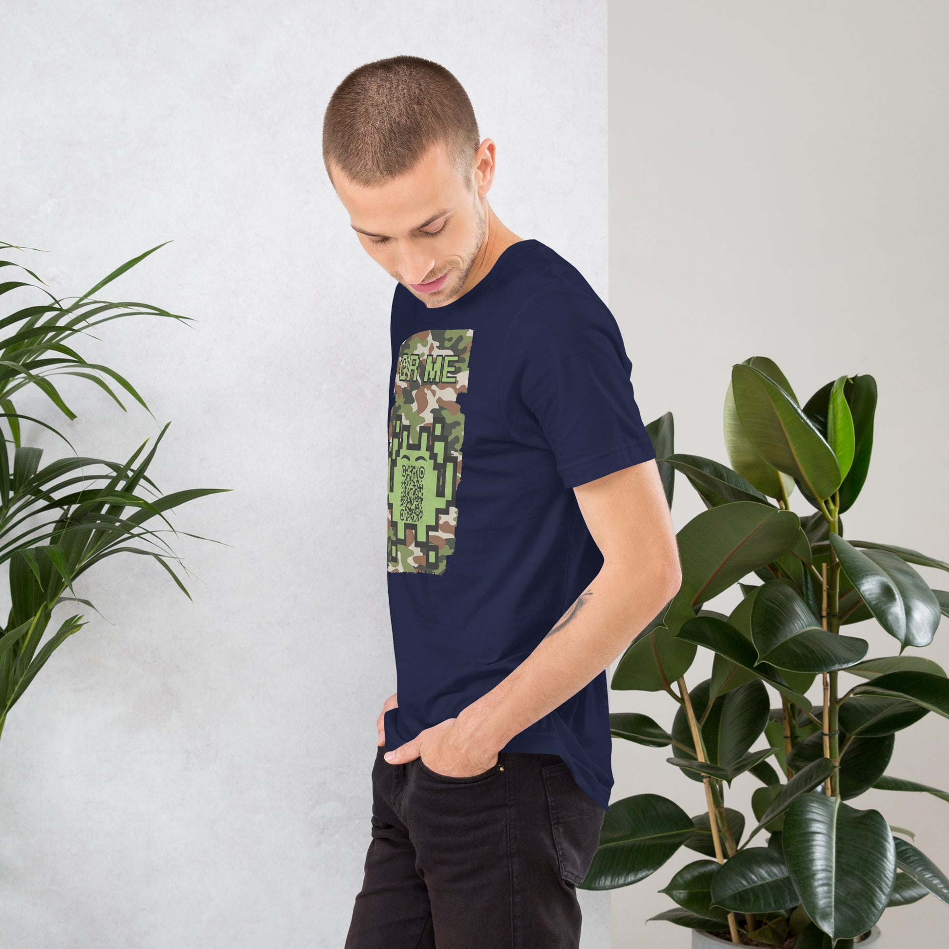 Green Camo Alien QR Code T-Shirt β For Gamers and Digital Creators
