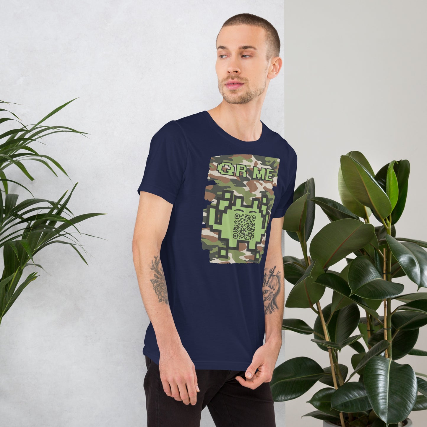 Green Camo Alien QR Code T-Shirt β For Gamers and Digital Creators