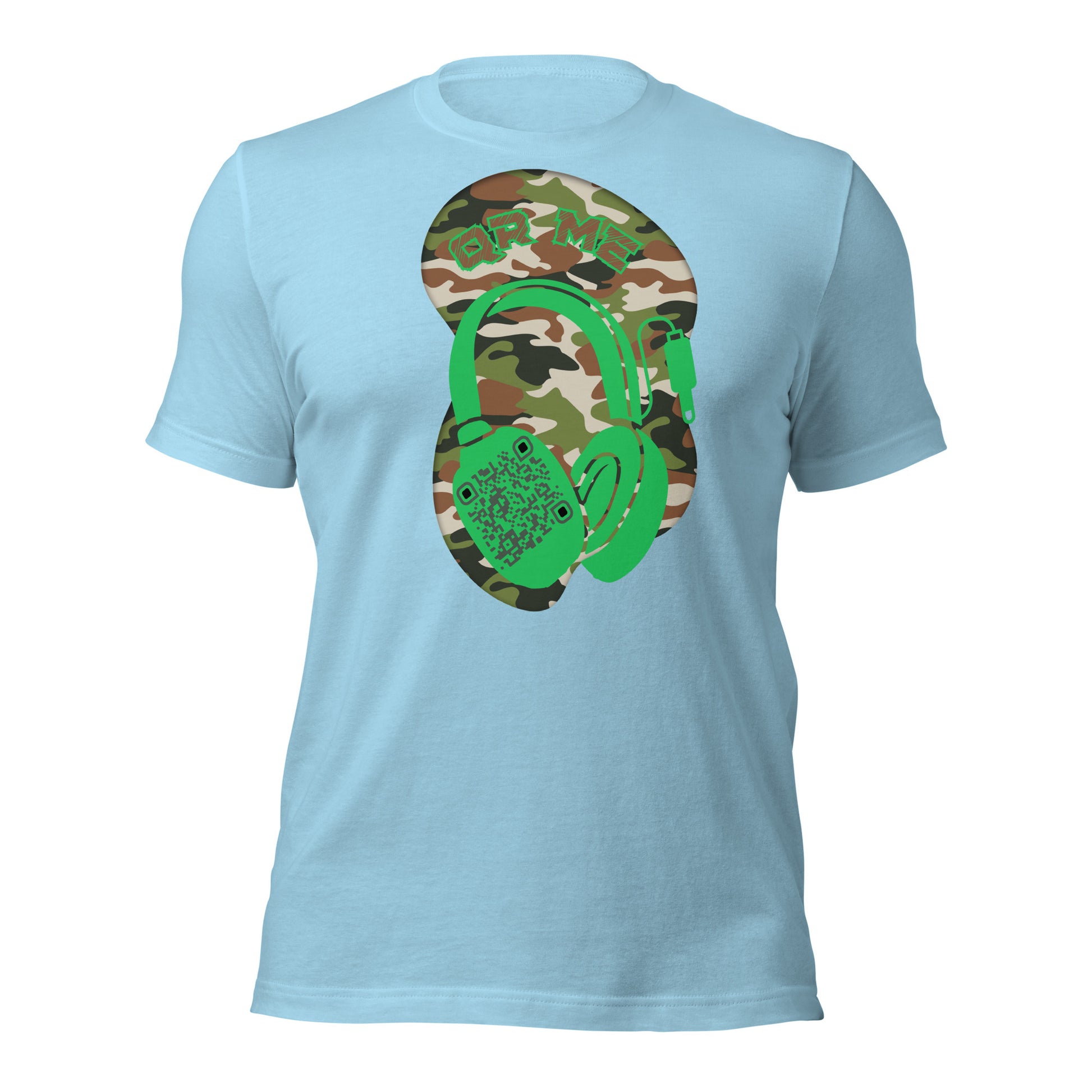 Green Camo QR Code T-Shirt – Share Your Music in Style