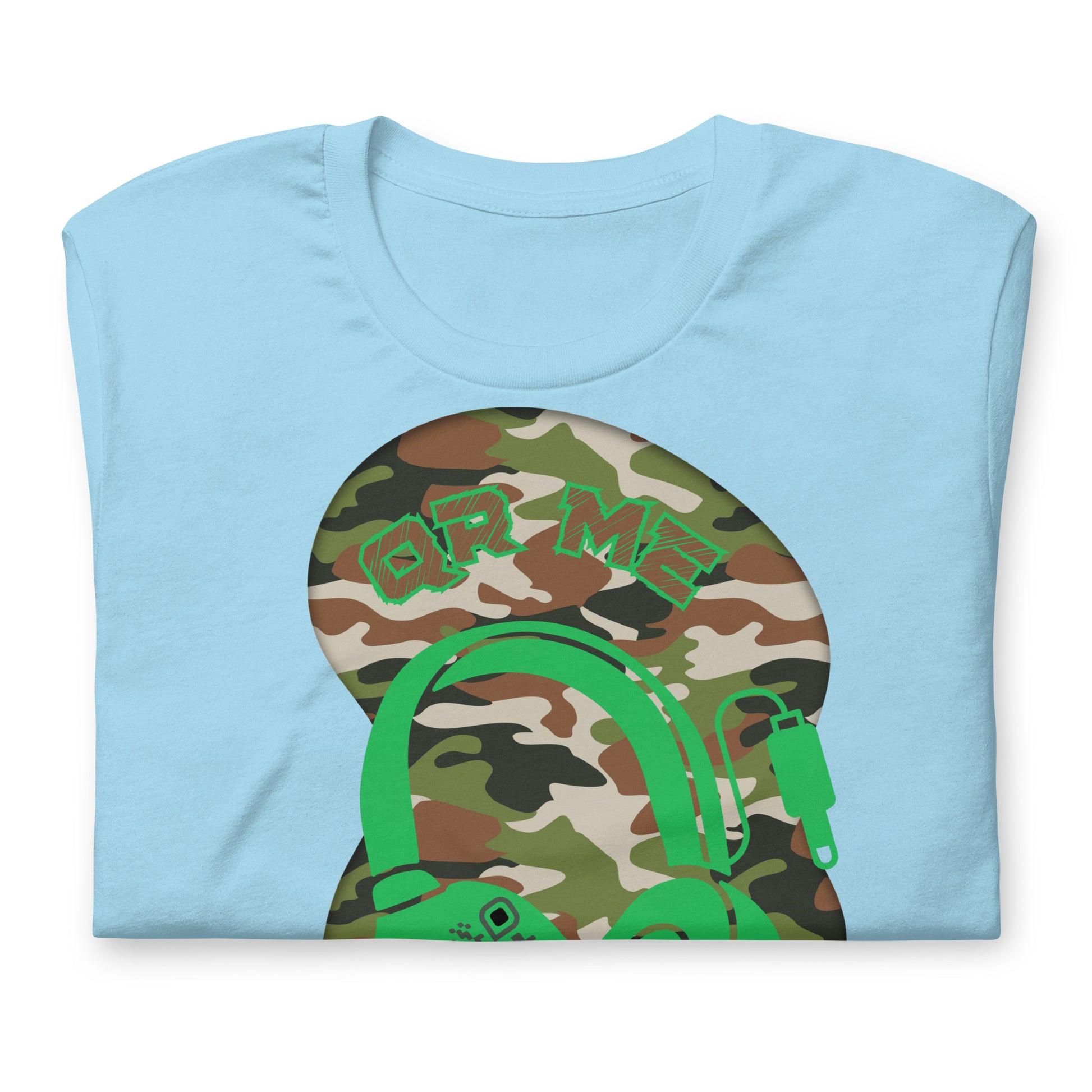 Green Camo QR Code T-Shirt – Share Your Music in Style