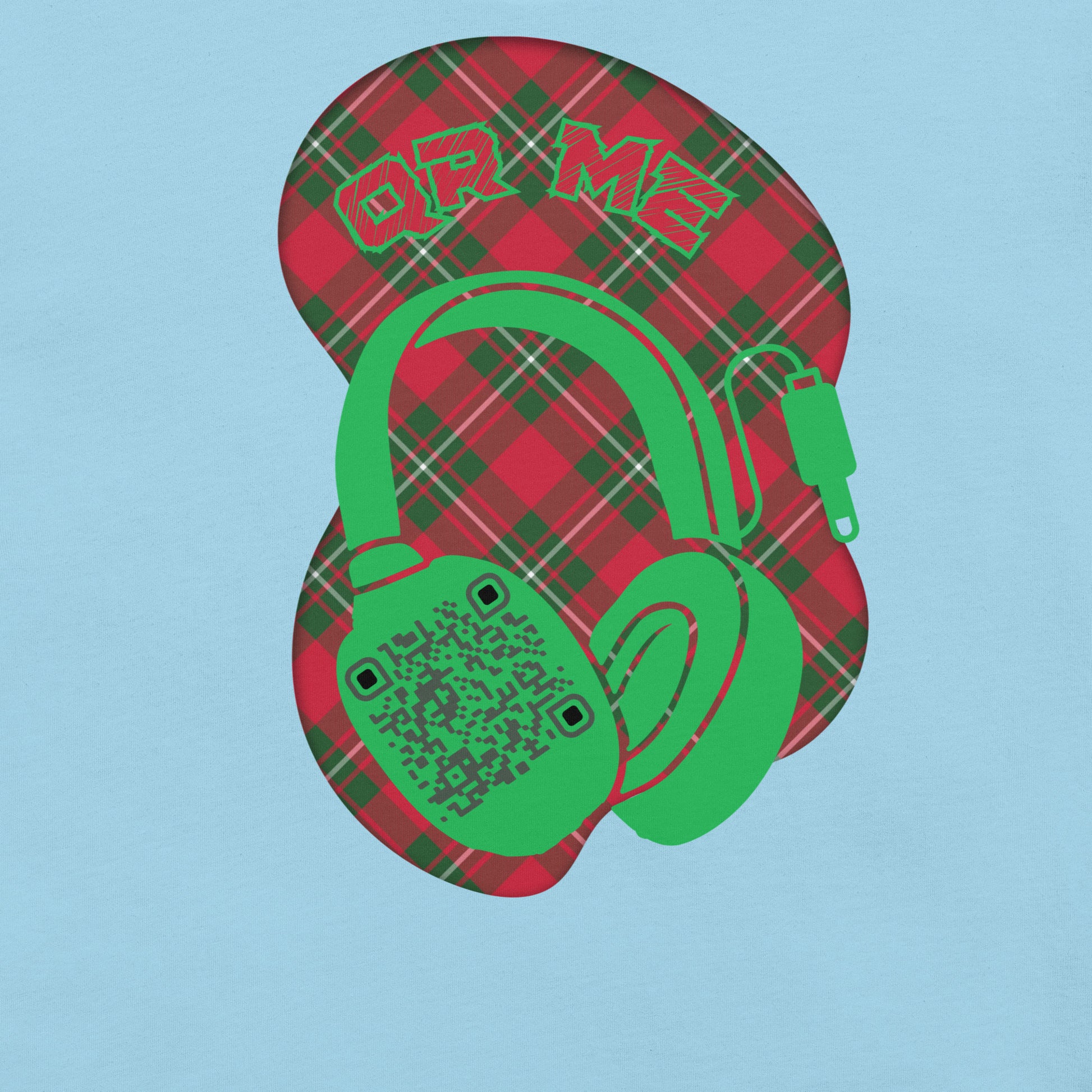 Tartan QR Code T-Shirt – Share Your Music with Timeless Style