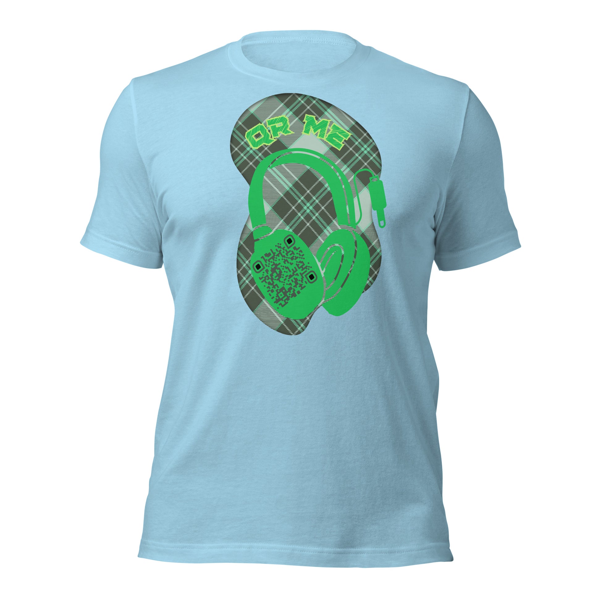 Green Check QR Code T-Shirt – Share Your Music with a Classic Twist