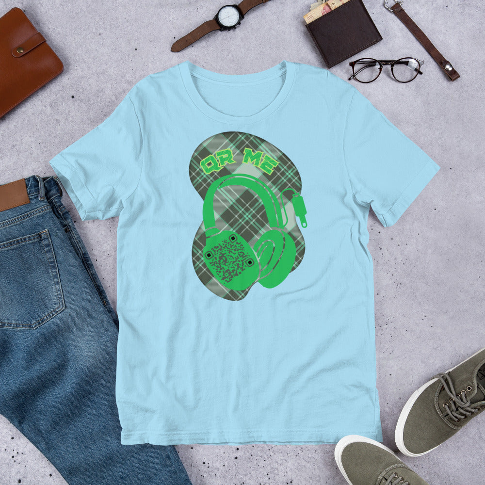 Green Check QR Code T-Shirt – Share Your Music with a Classic Twist