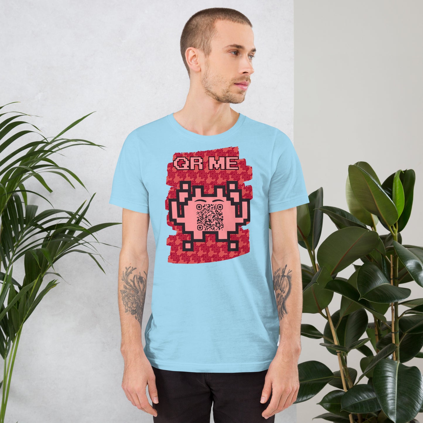 Red Alien QR Code T-Shirt – Go Boldly and Share