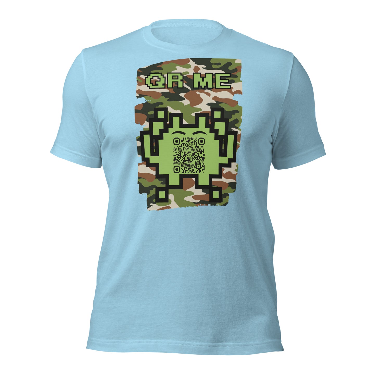 Green Camo Alien QR Code T-Shirt β For Gamers and Digital Creators