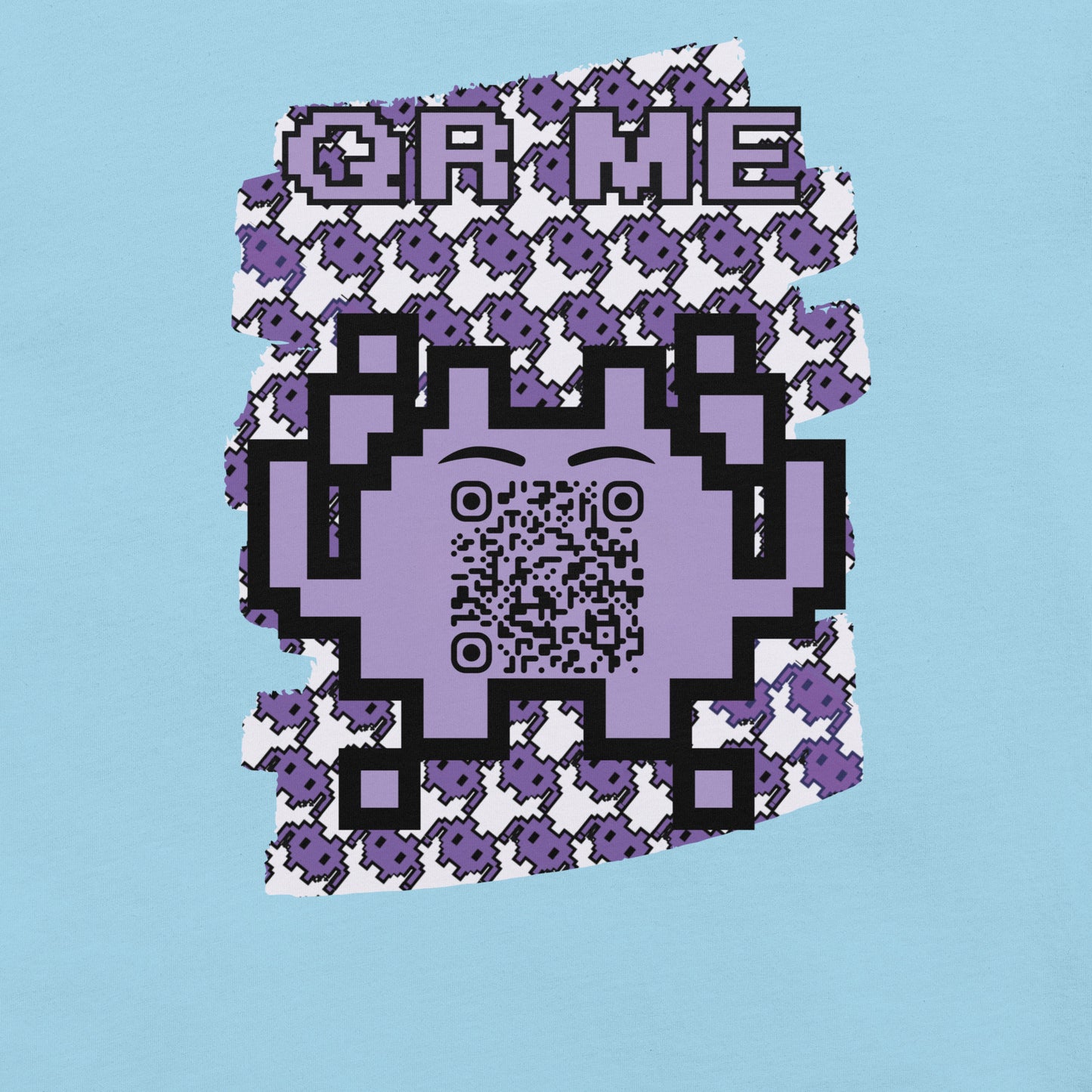 Purple Alien QR Code T-Shirt – For Gamers and YouTubers