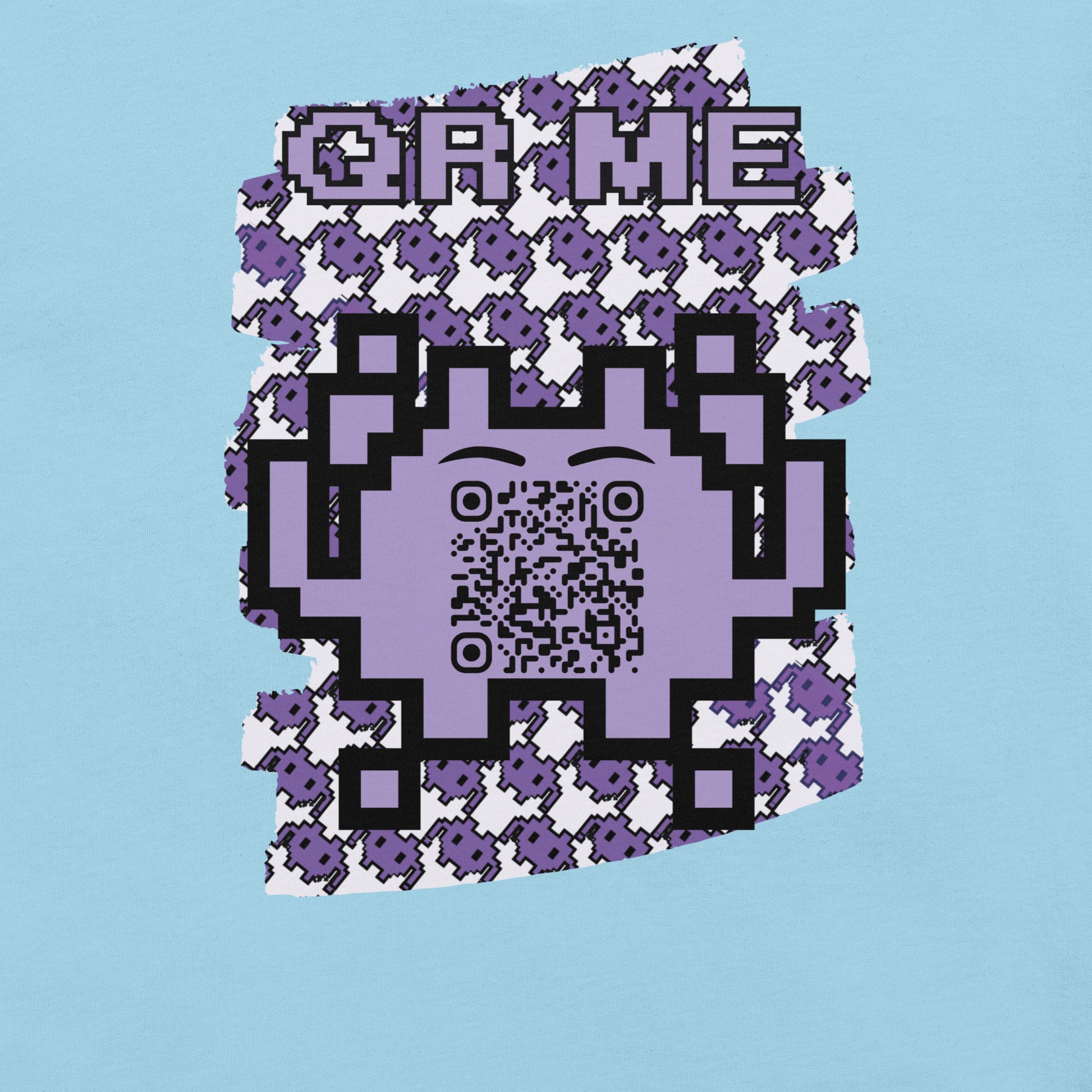 Purple Alien QR Code T-Shirt – For Gamers and YouTubers