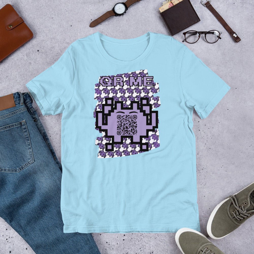 Purple Alien QR Code T-Shirt – For Gamers and YouTubers