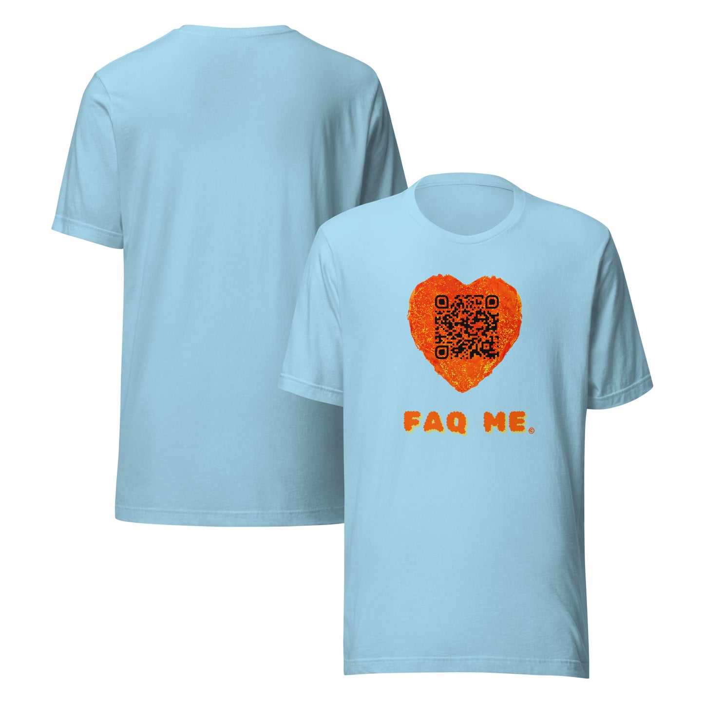 FAQ Me Heart Custom QR Unisex T-Shirts – Share Your Love