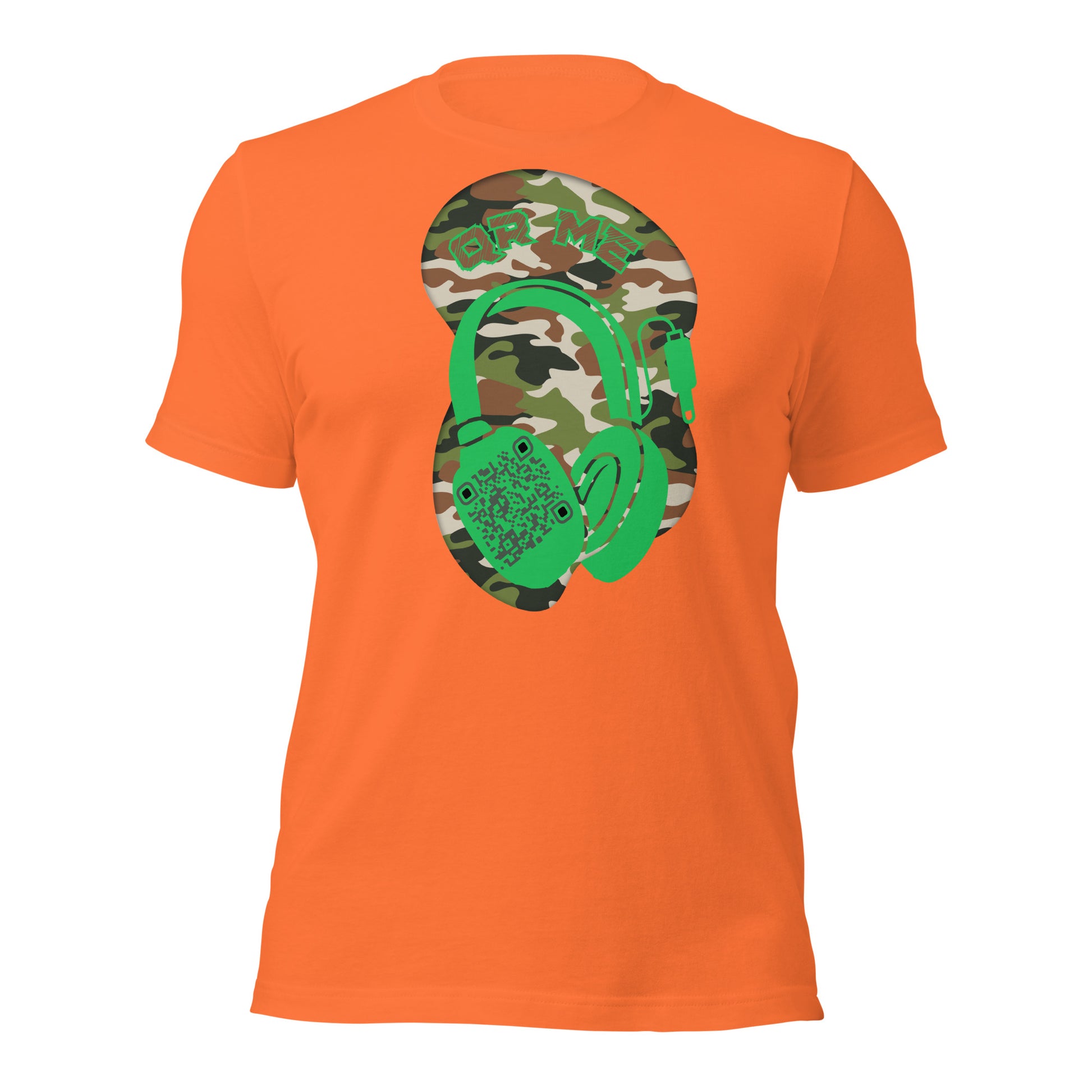 Green Camo QR Code T-Shirt – Share Your Music in Style
