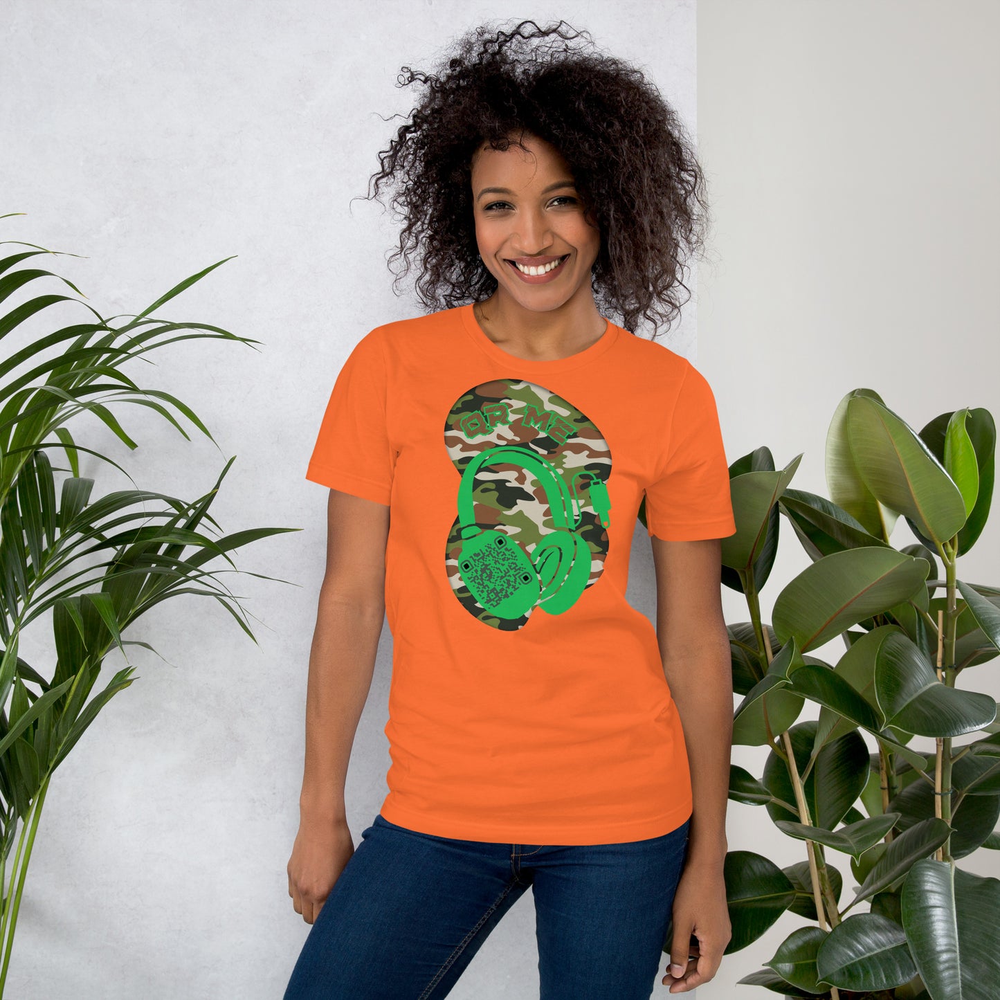 Green Camo QR Code T-Shirt – Share Your Music in Style